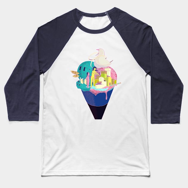 Contradictory Joy in Gelato Cities-Sirmione Baseball T-Shirt by huabuwan1